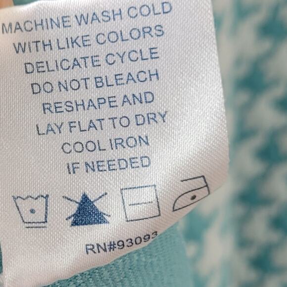 Tyler Boe Kim Jacquard Houndstooth Mint Aqua Dress Size Small - Picture 4 of 8